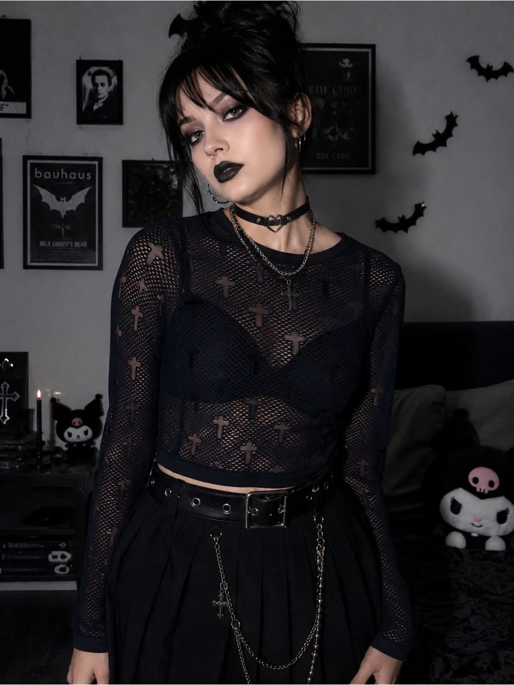 ✨ Cozy Goth Distressed Sweater | Indie Sleaze | Coquette Grunge - Picture 1 of 7